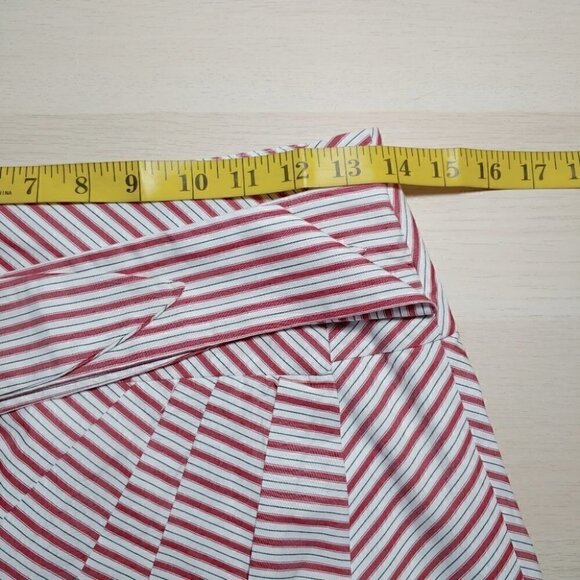 NWT ZARA Stripes pleated bow wrap preppy mini skirt - Picture 7 of 14
